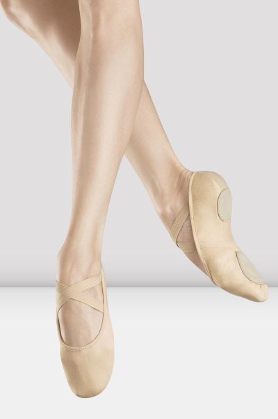 Ballet Women Light Sand Canvas Bloch Ladies Infinity Stretch Canvas Ballet Shoes